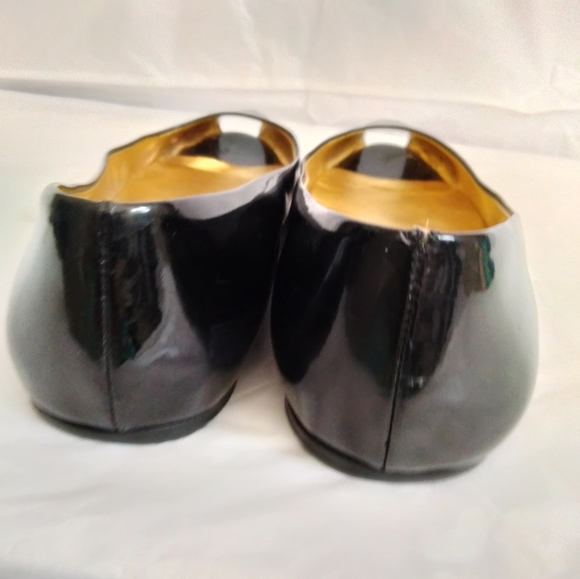 Prada classic Black Patent Leather Peep Toe Ballet Flats as 38.5 - Picture 2 of 16